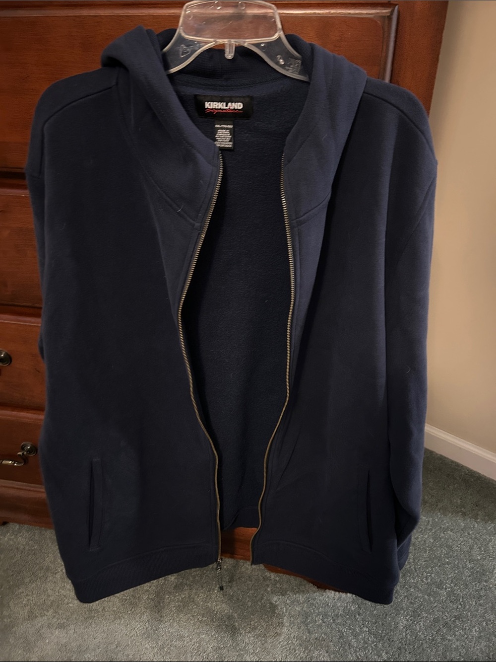 Kirkland Signature Navy Hooded Full-Zip Sweatshirt